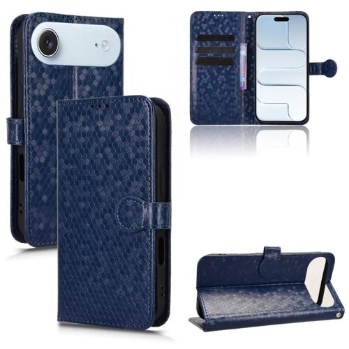 Coque pour iPhone Air, Texture en Dot de Miel Antichoc Anti-Rayures Cuir Synthétique - Bleu