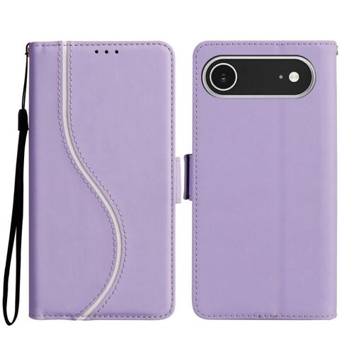 Coque pour iPhone Air, Étui en Cuir S Courbe avec Boucle Latérale - Protection Élégante et Durable - Violet
