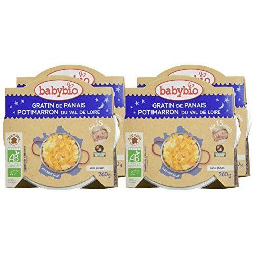 Babybio Assiette Gratin De Panais Potimarron De La Drome 260 G - Lot De 4