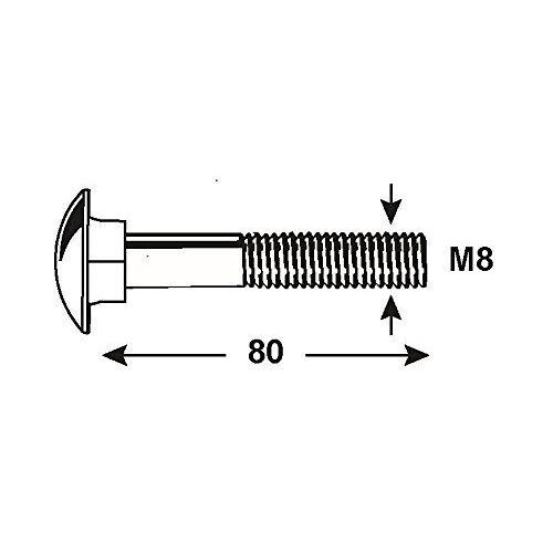 Connex KL4110880 Vis à tête bombée M8 x 80 mm galvanisées 1000 g