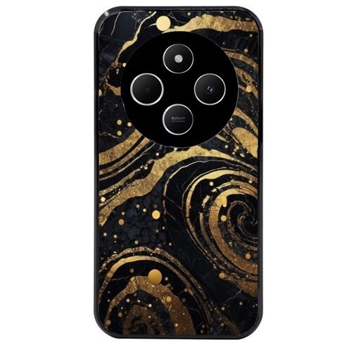 Coque Noire Pour Poco C75 Marbre Noir