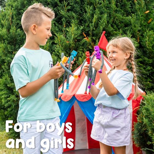 Jouet robot à ventouse télescopique à LED en 4 pièces pour enfants de 3 à 12 ans