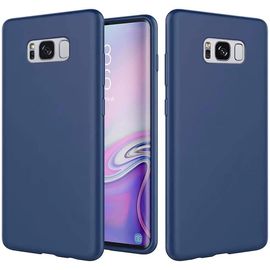 Samsung Galaxy S8 Coque Ultra Mince Liquide Pour Gel Doux Microfibre De Caoutchouc Rayure Protecteur Cas(Bleu)