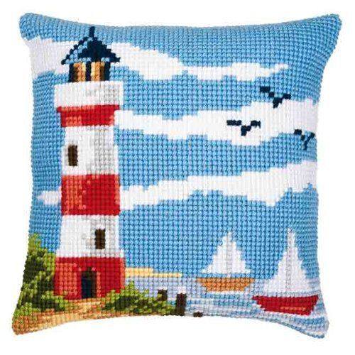 Vervaco, Kit Coussin Point De Croix, Paysage Phare, Multi-Couleurs