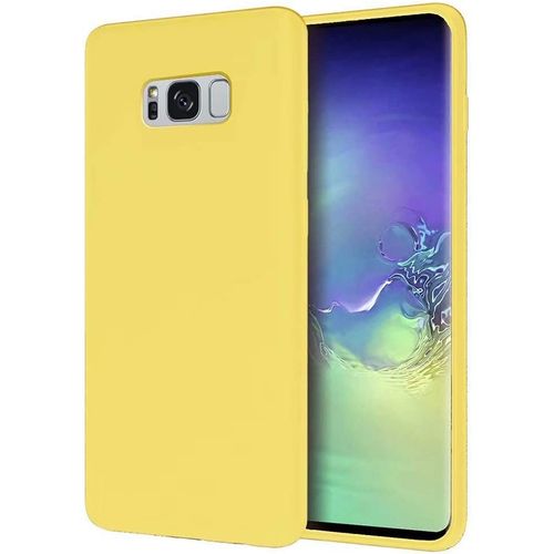 Samsung Galaxy S8 Plus Coque Ultra Mince Liquide Pour Gel Doux Microfibre De Caoutchouc Rayure Protecteur Cas(Jaune)