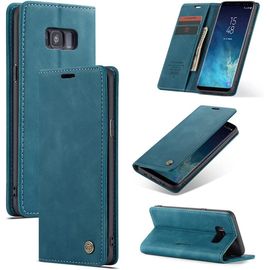 Pu Pour Samsung Galaxy S8, Coque Flip Case Fonction Support Fentes De Cartes Fermeture - Bleu