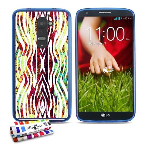 Coque Case Lg G2 " Zebra Boubou " Silicone Bleu Souple (Tpu)
