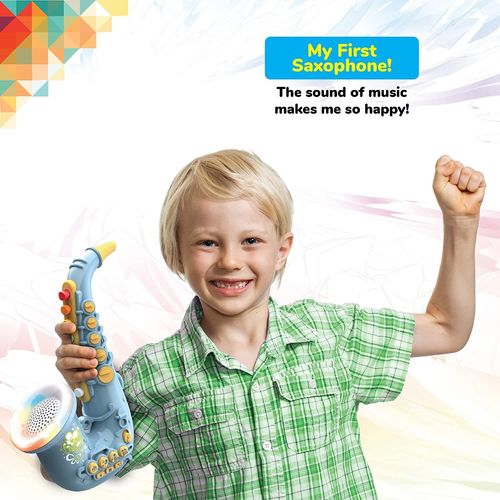 Saxophone Dynamique À Led Pour Enfants - Jouet Musical Éducatif En Bleu