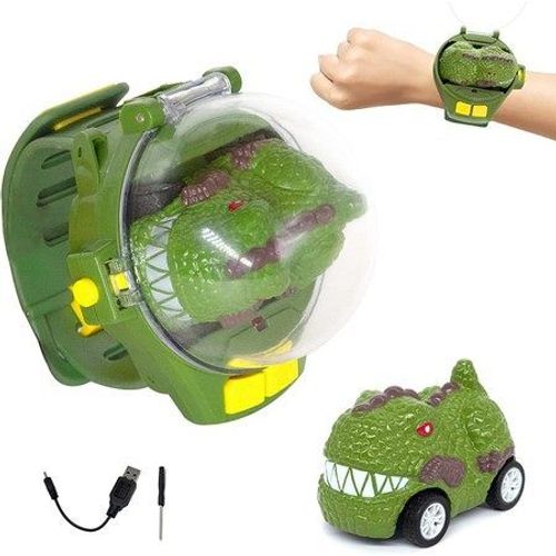 Mini voiture télécommandée en forme de dinosaure - Montre-bracelet 2,4 GHz avec chargement USB