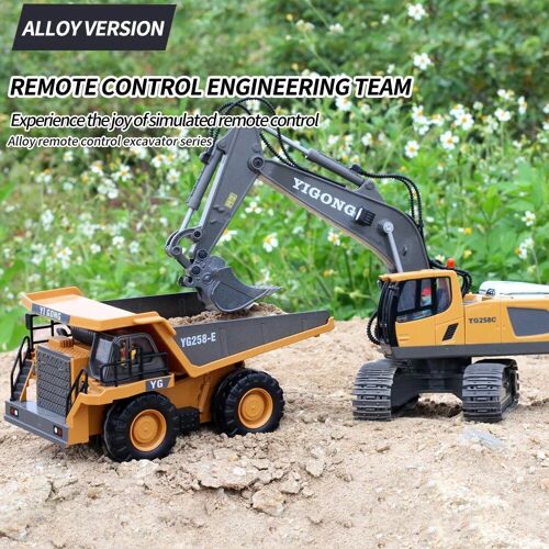 11ch Excavateur Ye 1b - Jouets De Camion À Benne Basculante En Alliage Rc Pour Garçons, Télécommande Radio, Bulldozer D'ingénierie, Cadeaux Pour Enfants, 11 Canaux, Eb2.4 G