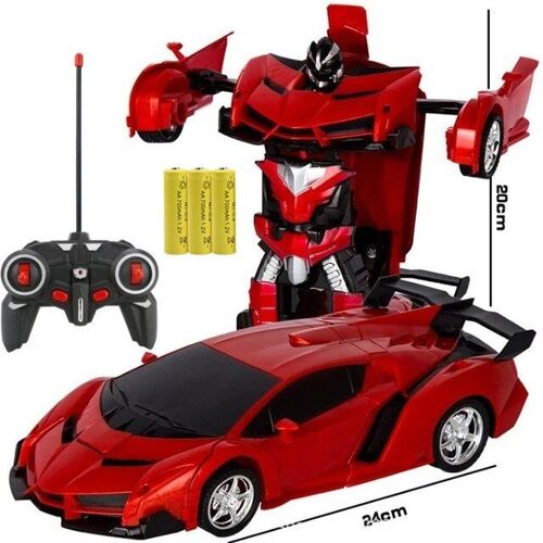 Rouge Avec Batterie - Jouet De Voiture Télécommandé 2 En 1 Pour Garçons, Robots De Transformation, Véhicule De Conduite, Modèles De Voitures De Sport, Cadeau Rc, 1:18