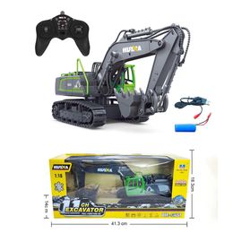Taille De 1558-G-Small - Huina 1593 1558 Rc Engineering Truck Machine, 2.4g, Télécommande, Pilier Anthracite, Ebdigger, Alliage Tracteur Jouets Modèle