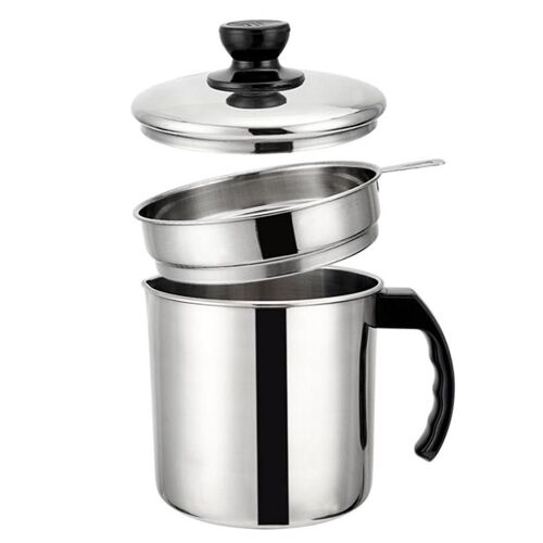 Distributeur D'huile De Cuisine En Acier Inoxydable, Récipient Avec Passoire, Bouteilles De Stockage De Graisse D'huile, Outil De Rangement De Cuisine