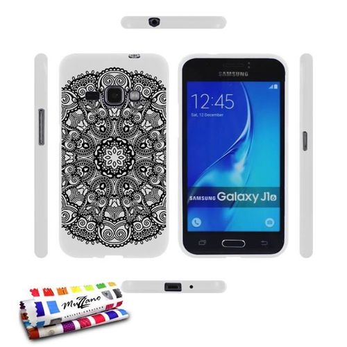 Coque Case Samsung Galaxy J1 (2016) " Dentelle Noire " Silicone Transparent Souple (Tpu)