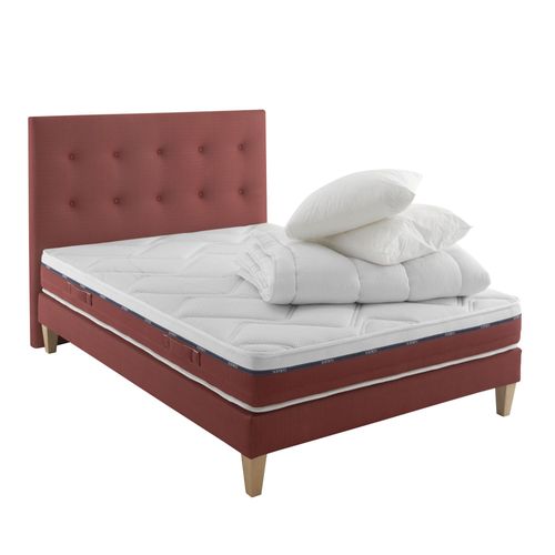 Ensemble Matelas, Sommier, Pieds, Tête De Lit, Couette Oreiller 140x19