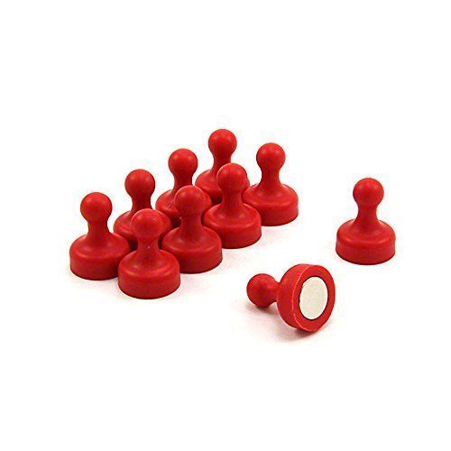 Magnet Expert Lot de 10aimants ultraperformants en forme de quille pour le bureau ou le frigo Rouge 19x25mm