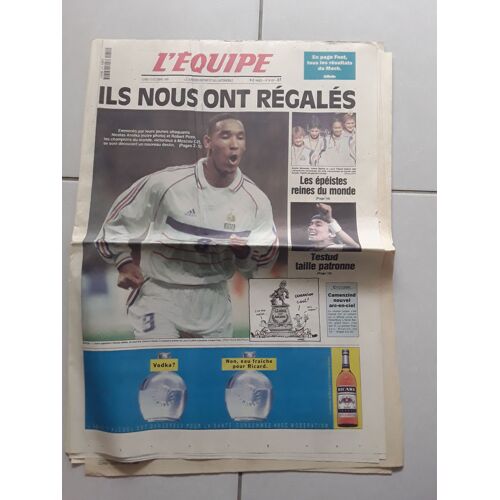 Journal L'Équipe 16307 - 12 Octobre 1998 - Escrime