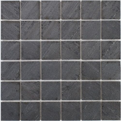 Mosaïque En Pierre Naturelle 30 X 30 Xm - Carreau 5 X 5 Cm Graphite Noir