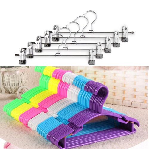 Cintres de vêtements en métal, 10 pièces/lot, cintre de jupe de pantalon, écharpe en plastique multifonction, cintres de stockage, vente en gros