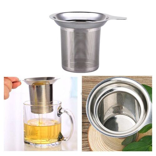 Infuseur À Thé En Acier Inoxydable, Maille Argentée, Accessoires De Cuisine, Réutilisable, Densité Sûre, Passoire À Thé, Herbe, Accessoires Pour Thé En Vrac
