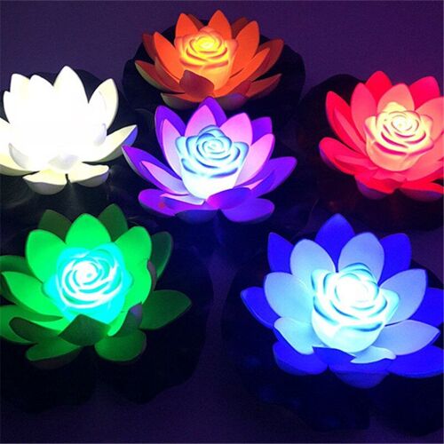 Lampe Led Flottante En Forme De Fleur De Lotus, À Énergie Solaire, Luminaire Décoratif D'intérieur, Économie D'énergie, Idéal Pour Un Jardin, Une Piscine, Une Fontaine Ou Un Étang