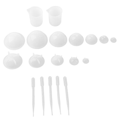 1 Ensemble De Moules Ronds En Résine De Silicone, Moules Ronds En Résine Époxy Pour Bijoux En Résine, Bougie De Savon Diy, Avec Mélange