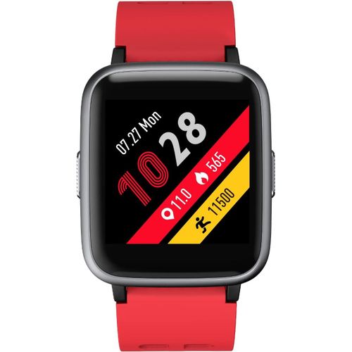 Montre Connectée Homme Femme Smartwatch Cardiofrequencemetre Ip68 Rouge