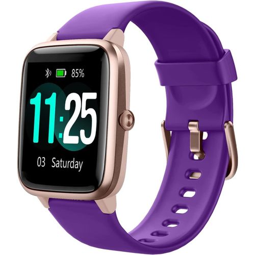 Montre Connectée Femme Homme Smartwatch Bluetooth Pour Android Ios Podometre Or Violet