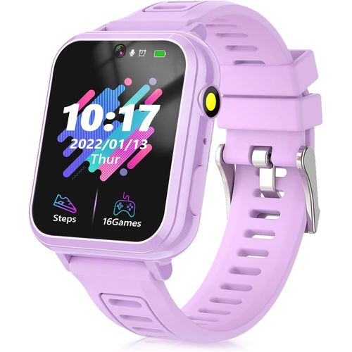 Montre Connectée Enfant Fille Garçon Intelligente Avec Jeux Musique Violet