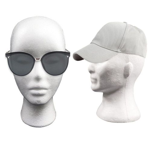 Tête de Mannequin en polystyrène pour chapeau, perruque, lunettes, présentoir