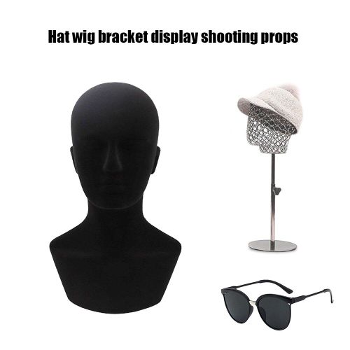 Mannequin en mousse pratique pour hommes, modèle de tête pour chapeau, casquette, perruque, lunettes, présentoir, support de placard pour salon de coiffure et centre commercial