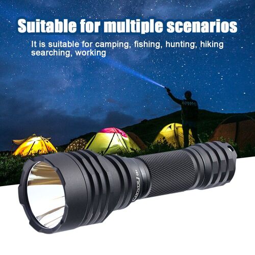 5000-5200K Lampe Torche Noire Convoi C8 + Avec XPL SALUT U6-3A LED, Cuivre DTP Et Revêtement Ar À L'intérieur, Nouveau Firmware