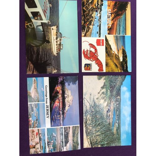 Carteret (Manche) Île De Jersey, Les 3 Léopards ( Le Bateau) 4 Cartes Postales Année 1980 - Non Écrites