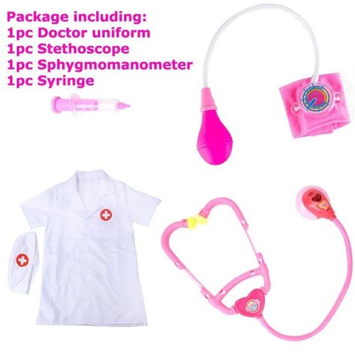 1ysf F 1xyj 1tzq 1zt - Uniforme D'infirmière À Manches Courtes, Robe Blanche, Jouets Pour Enfants, Stéthoscope, Jeux De Rôle, Jouet D'apprentissage De La Médecine Wyw