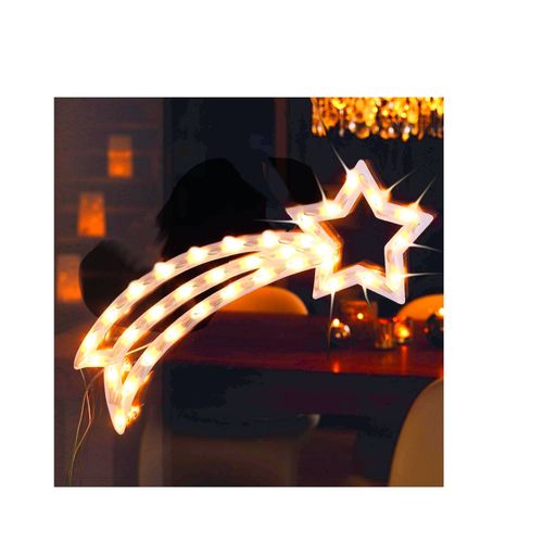 etoile filante guirlande led etanche blanc lumineuse impermeable secteur grande decoration lumieres lampes a suspendre 40 cm env. festive anime interieur et exterieur