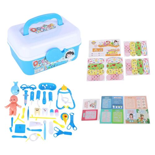 Kit De Docteur Bleu Pour Chambre D'enfant, 43 Outils D'apprenticumbria, Simulation, Détails Exquis