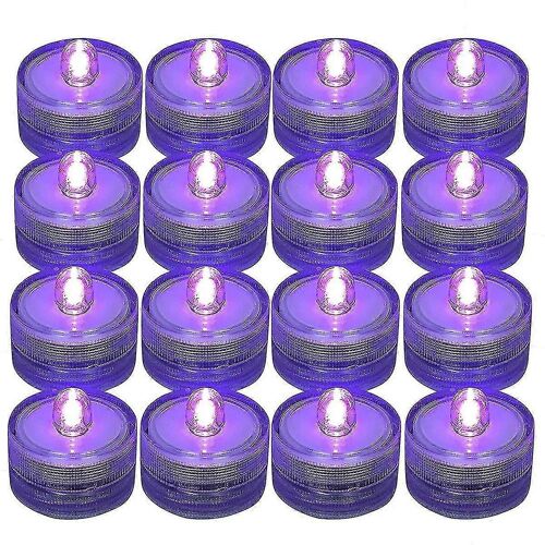 12pcs Submersible Led Light, Bougie Violette Lampes À Thé, Fonctionnement Sur Batterie