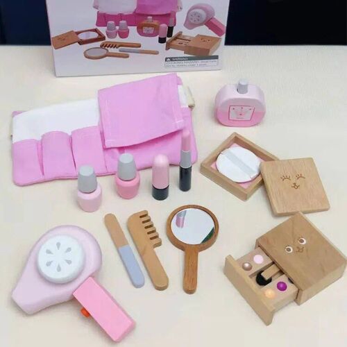 Série De Maquillage - Jeu De Rôle Pour Enfants, Jeu De Maison, Simulation En Bois, Kit De Premiers Soins, Équipement Médical, Jouets