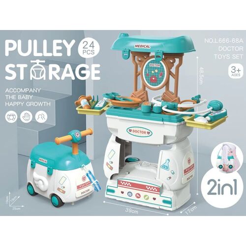 Appareil Médical - Ensemble D'ustensiles De Cuisine, 24 Pièces/Ensemble, Jouet De Simulation De Médecin, Outil De Maquillage Durable, Mini Chariot De Rangement, Jouets Pour Enfants, Cadeaux
