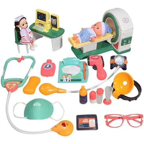 Ensemble De 20 Pièces - Ensemble De Stéthoscope Médical Pour Enfants, Jouet D'entraînement Cérébral Pour Garçons Et Filles, Cadeaux D'anniversaire, Livraison Directe