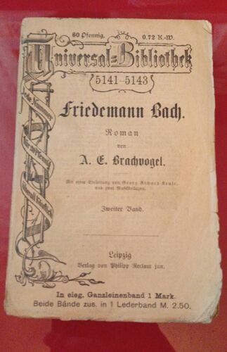 Friedemann Bach, Roman Von A. E. Brachvogel, Universal Bibliothek N° 5141-5142-5143