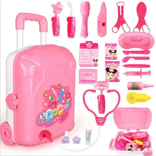 Rose - Ensemble De Jouets De Simulation De Médecin Pour Enfants, Trousse Médicale De Médecin De Famille, Jeu De Simulation, Valise Portable, Jouets De Jeu De Médecine Pour Enfants, Nouveau