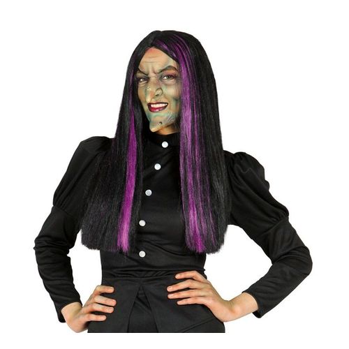 Perruque De Sorcière À Mèches Lilas Halloween (Taille Unique)