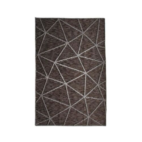 MEDIA TRIANGLES - Tapis en polypropylène et coton motif triangles brun 120 x 170 cm