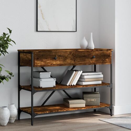 Vidaxl Table Console Avec Tiroirs Et ¿¿Tag¿¿Res Ch¿ºne Fum¿¿