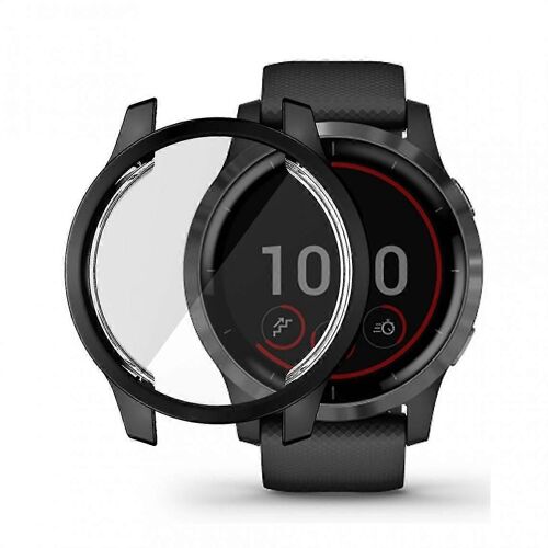 Tpu Case Noir Anti-Chute Housse Électroplaquée Pour Garmin Venu 2 45mm / Vivoactive 4 45mm