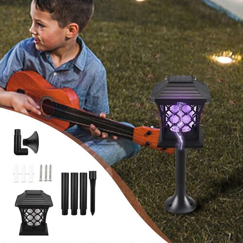 Lampe solaire anti-moustiques Lampe d¿aménagement de cour extérieure Jardin Domestique extérieur LED Contrôle des moustiques et lampe piège à insectes