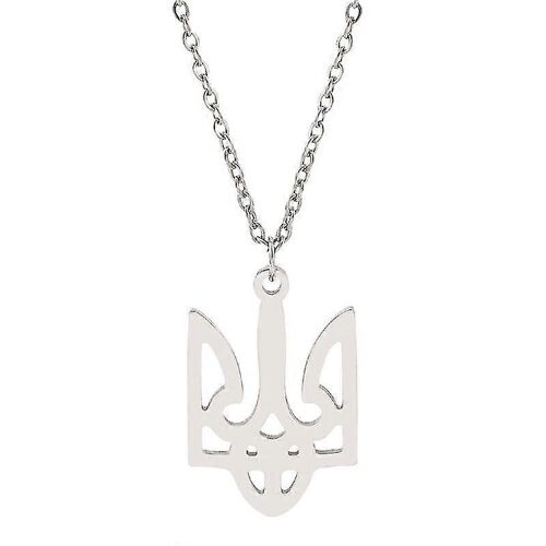 Ukraine Emblème National Trident Symbole Pendentif Collier Argent / Or / Or Rose