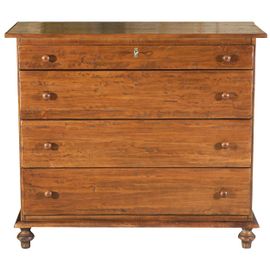 Commode Style Rustique En Bois Massif De Tilleul Finition Noyer L114xpr49xh99 Cm