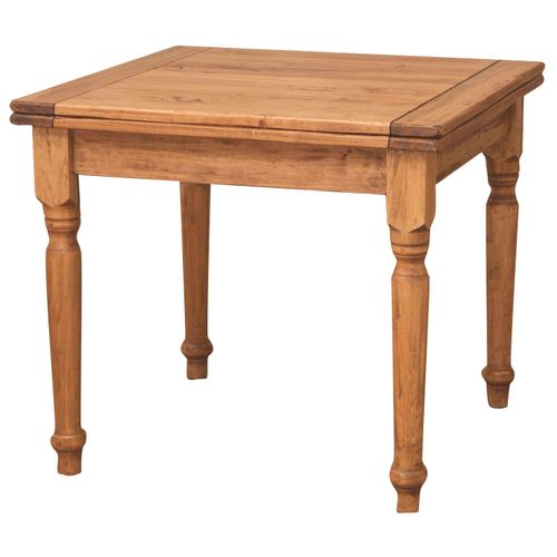 Table À Rallonge Rustique En Bois Massif De Tilleul Finition Naturelle L90xpr90xh80 Cm